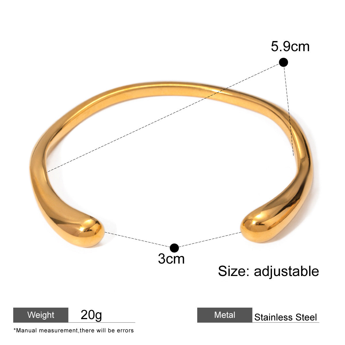 Pearl Open Bangle — dimensions and size reference 11