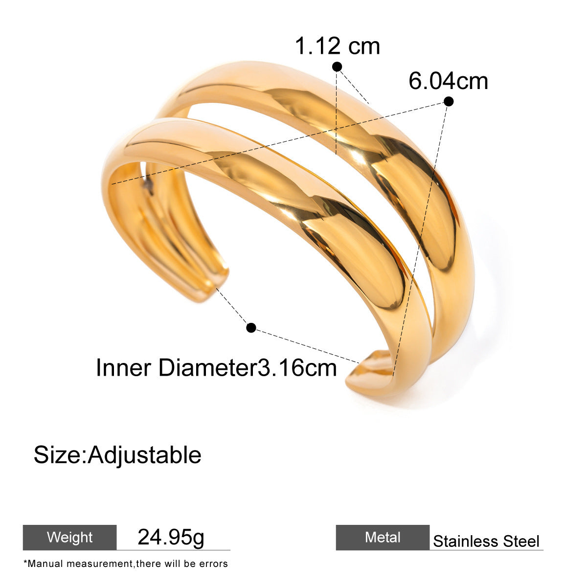 Pearl Open Bangle — dimensions and size reference 12