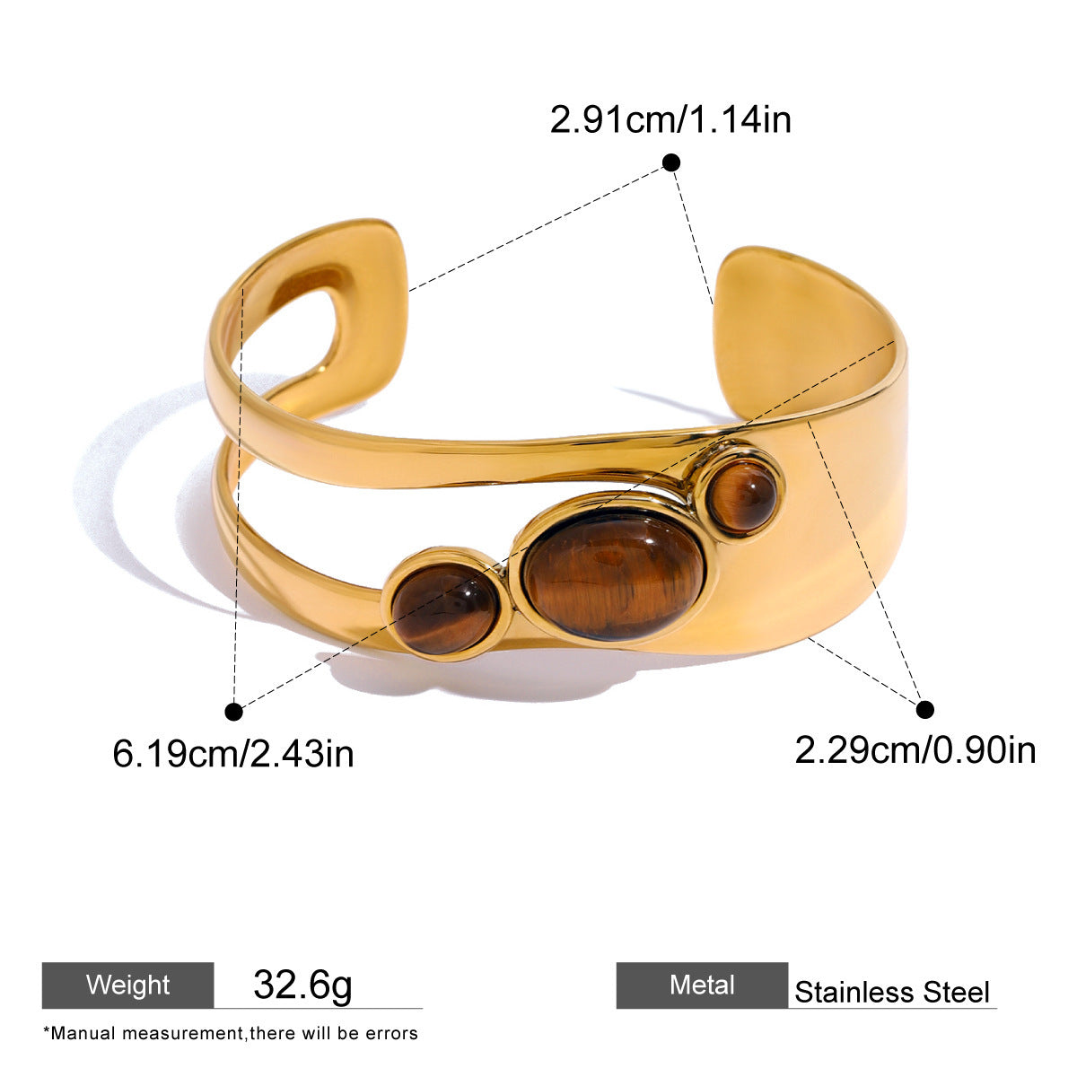 Openwork Pearl Stone Bangles — dimensions and size reference 05