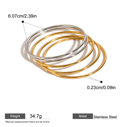 Polished Minimalist Bangles — dimensions and size reference 06