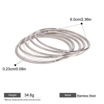 Polished Minimalist Bangles — dimensions and size reference 07