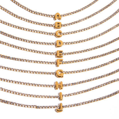 Zircon Initial Chain Bracelets — product view 15