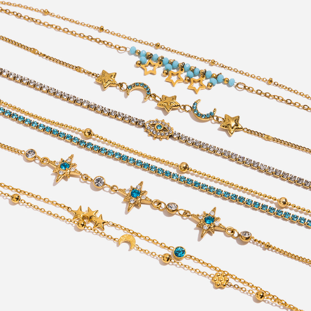 Evil Eye Zircon Chain Bracelet — styled view 01