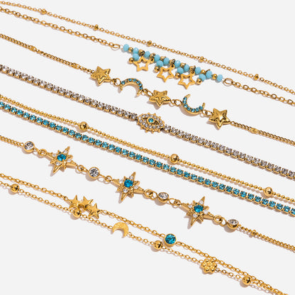 Evil Eye Zircon Chain Bracelet — styled view 01