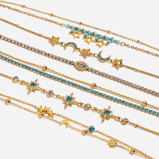 Evil Eye Zircon Chain Bracelet — styled view 01
