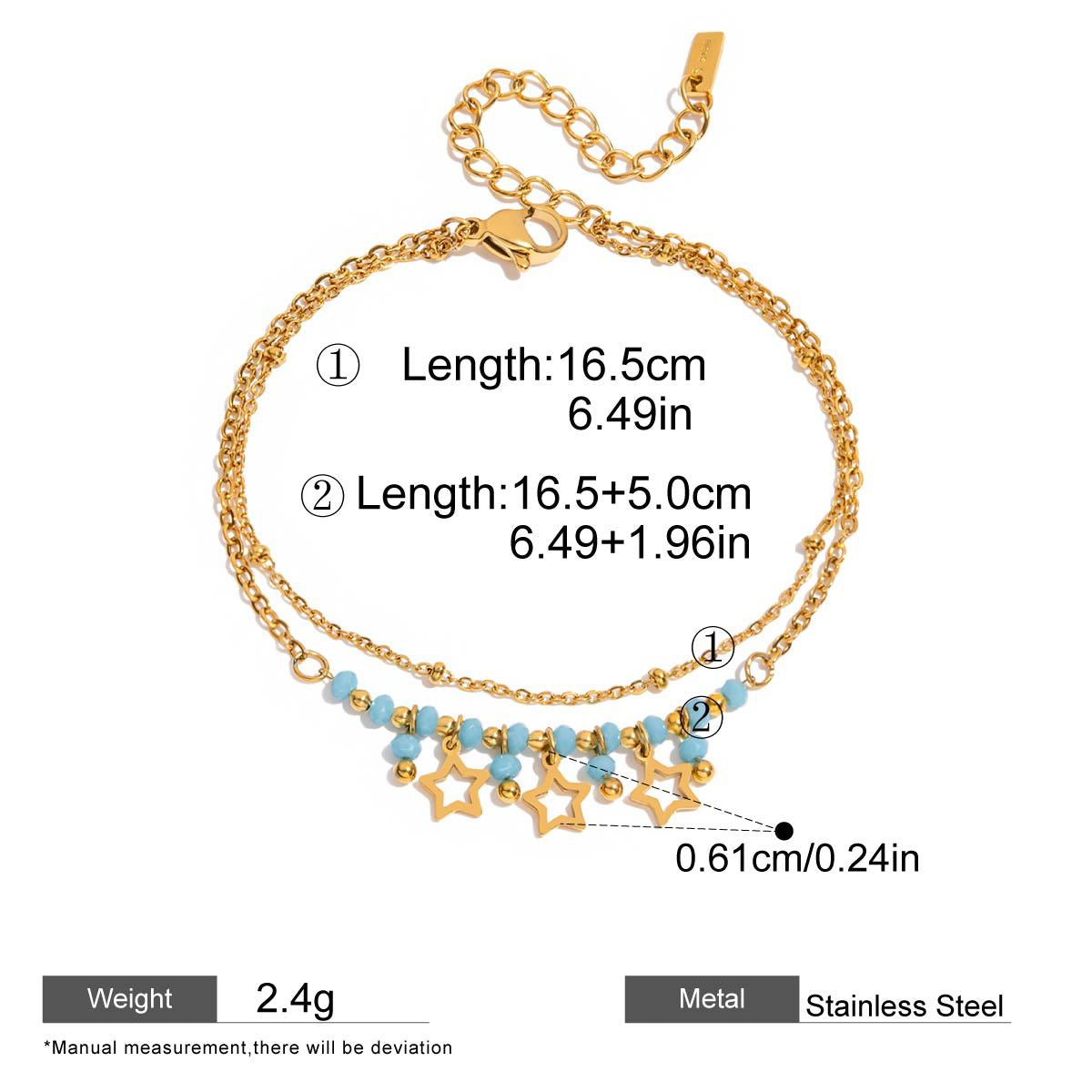 Evil Eye Zircon Chain Bracelet — dimensions and size reference 08