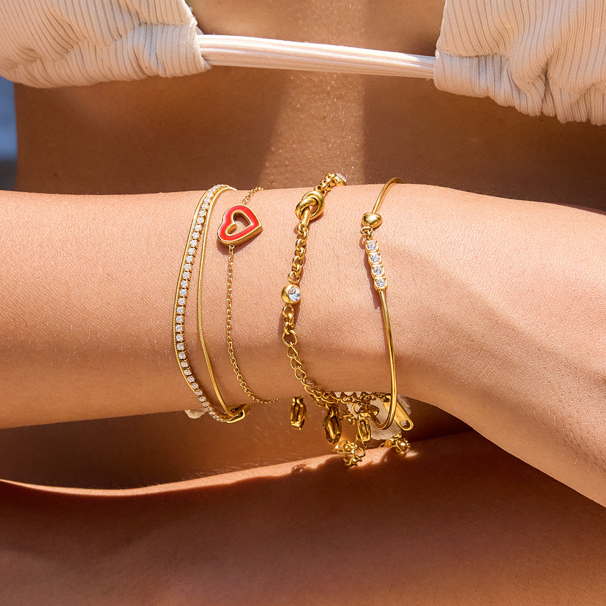 Zircon Line Bangle — flat lay 02