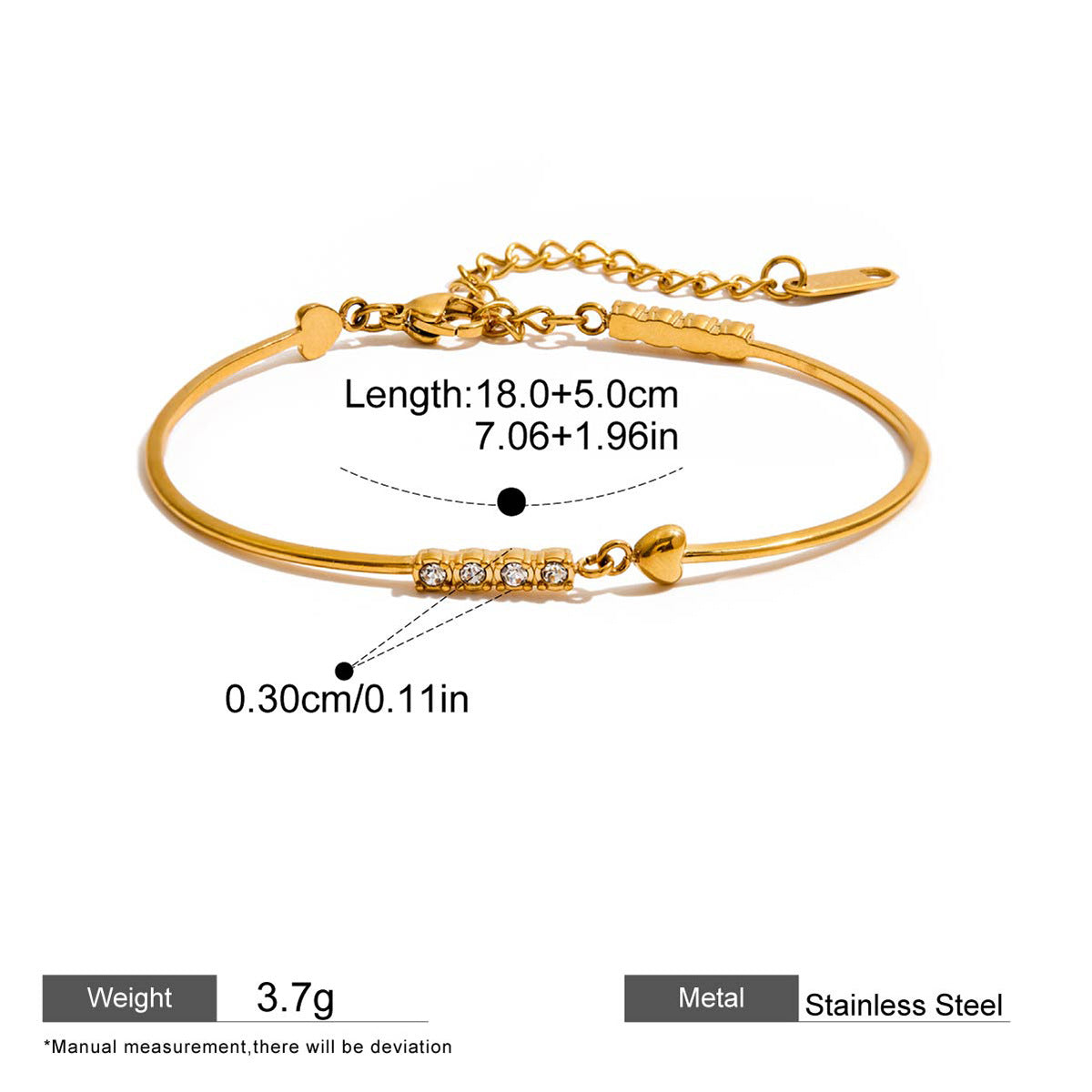 Zircon Line Bangle — dimensions and size reference 06