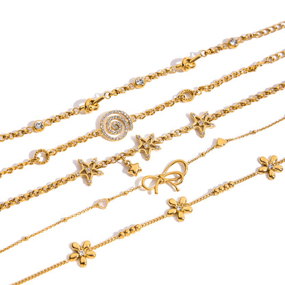 Zircon Flower Chain Bracelet — design overview 05