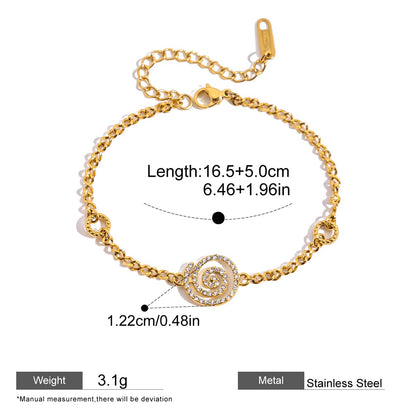 Zircon Flower Chain Bracelet — dimensions and size reference 07