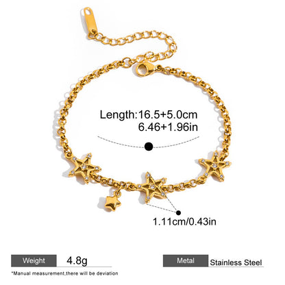 Zircon Flower Chain Bracelet — dimensions and size reference 08