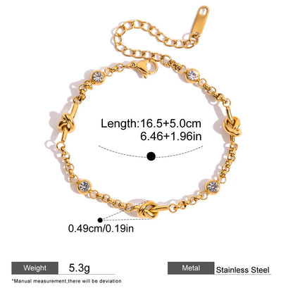 Zircon Flower Chain Bracelet — dimensions and size reference 09