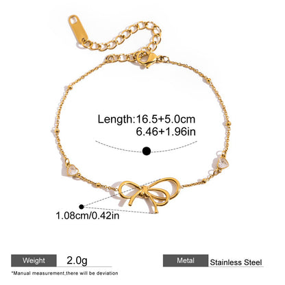 Zircon Flower Chain Bracelet — dimensions and size reference 10