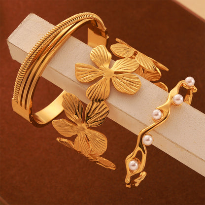 Pearl Textured Bangle — styled view 03