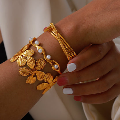 Pearl Textured Bangle — styled view 04