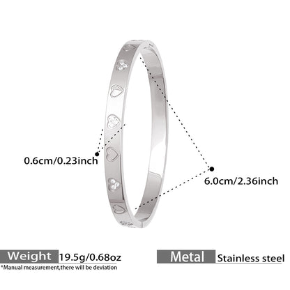 Zircon Heart Hinged Bangles — dimensions and size reference 11
