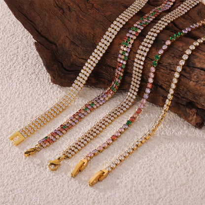 Multicolor Zircon Chain Bracelets — styled view 03