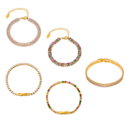 Multicolor Zircon Chain Bracelets — styled view 05
