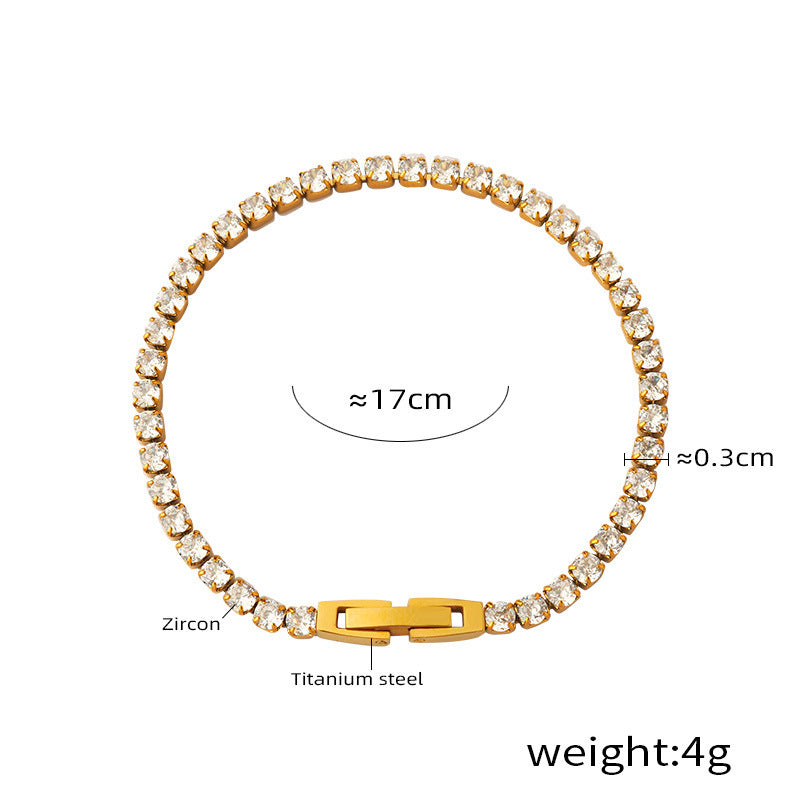 Multicolor Zircon Chain Bracelets — dimensions and size reference 08