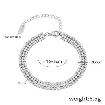 Multicolor Zircon Chain Bracelets — dimensions and size reference 10