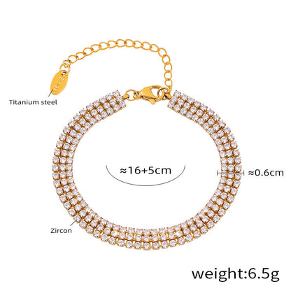 Multicolor Zircon Chain Bracelets — dimensions and size reference 11