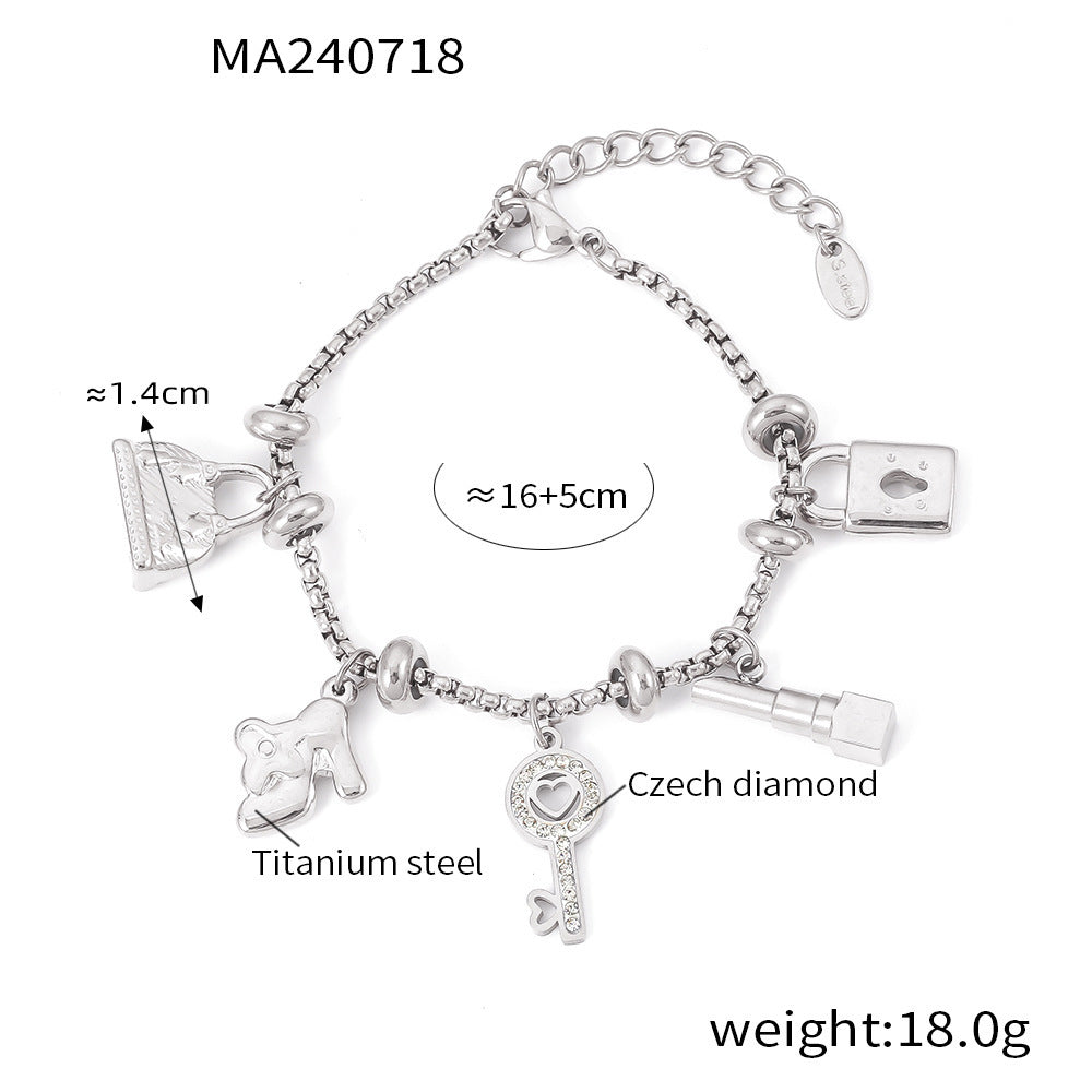 Geometric Charm Chain Bracelets — dimensions and size reference 06