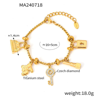 Geometric Charm Chain Bracelets — dimensions and size reference 07