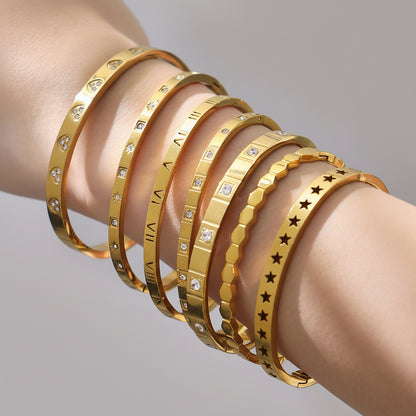 Geometric Zircon Bangle — styled view 01