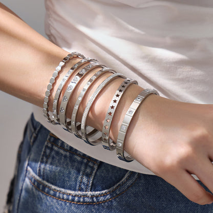 Geometric Zircon Bangle — styled view 04