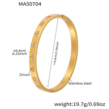Geometric Zircon Bangle — dimensions and size reference 16