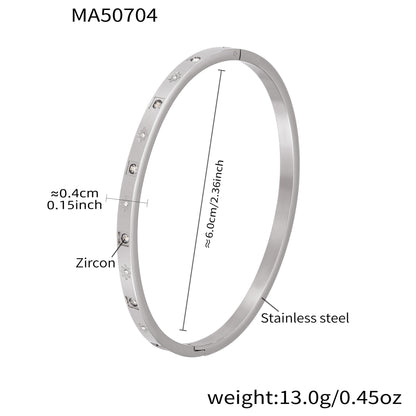 Geometric Zircon Bangle — dimensions and size reference 17