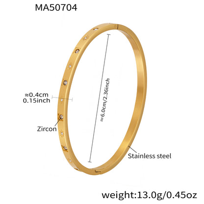 Geometric Zircon Bangle — dimensions and size reference 18