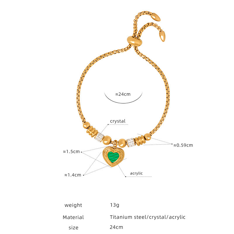 Round Heart Charm Chain Bracelets — dimensions and size reference 07