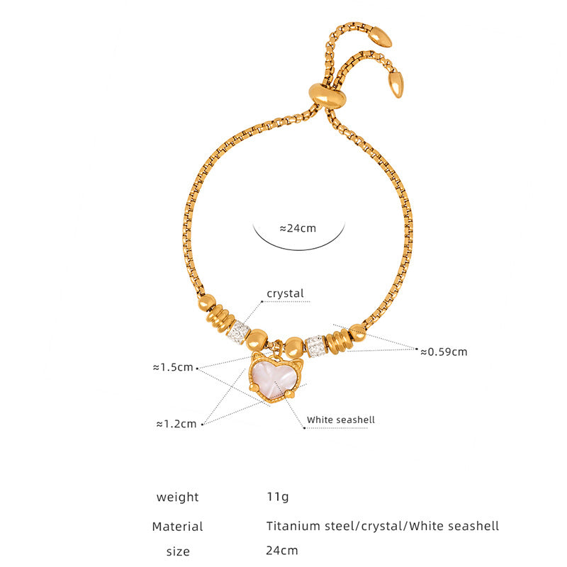 Round Heart Charm Chain Bracelets — dimensions and size reference 08