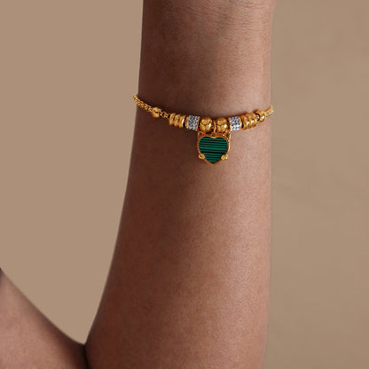 Round Heart Charm Chain Bracelets — styled view 09