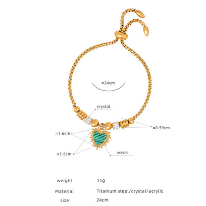 Round Heart Charm Chain Bracelets — dimensions and size reference 11