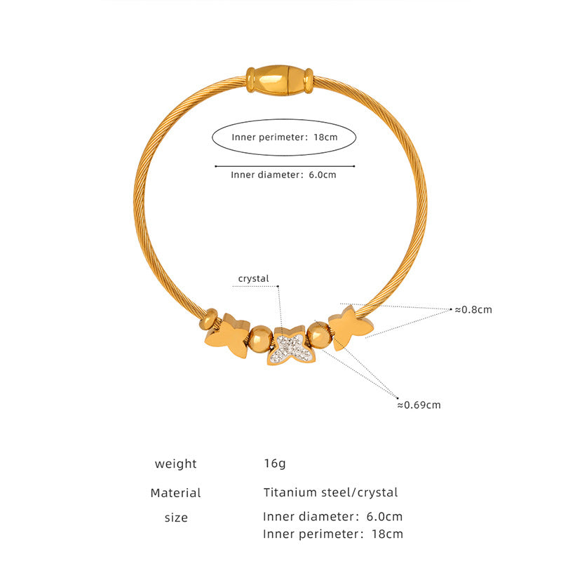 Round Heart Charm Chain Bracelets — dimensions and size reference 18
