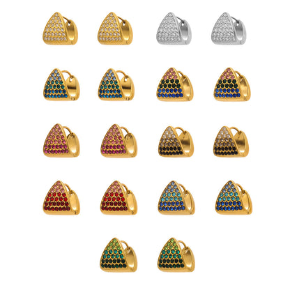 Triangle Zircon Huggie Earrings — design overview 05