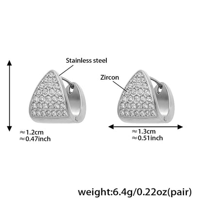 Triangle Zircon Huggie Earrings — dimensions and size reference 07