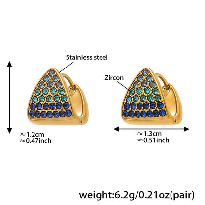 Triangle Zircon Huggie Earrings — dimensions and size reference 09