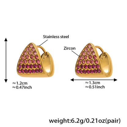 Triangle Zircon Huggie Earrings — dimensions and size reference 10