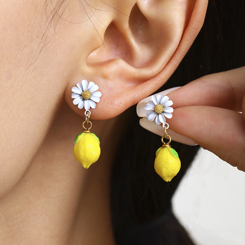 Lemon Charm Earrings — flat lay 02