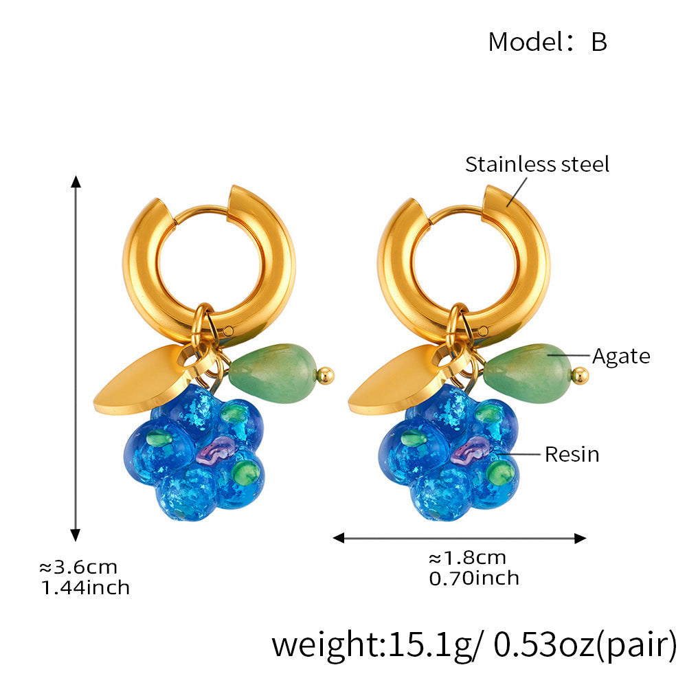 Fruit Flower Charm Hoop Earrings — dimensions and size reference 07