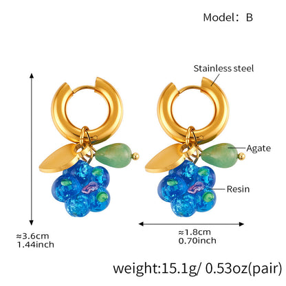 Fruit Flower Charm Hoop Earrings — dimensions and size reference 07