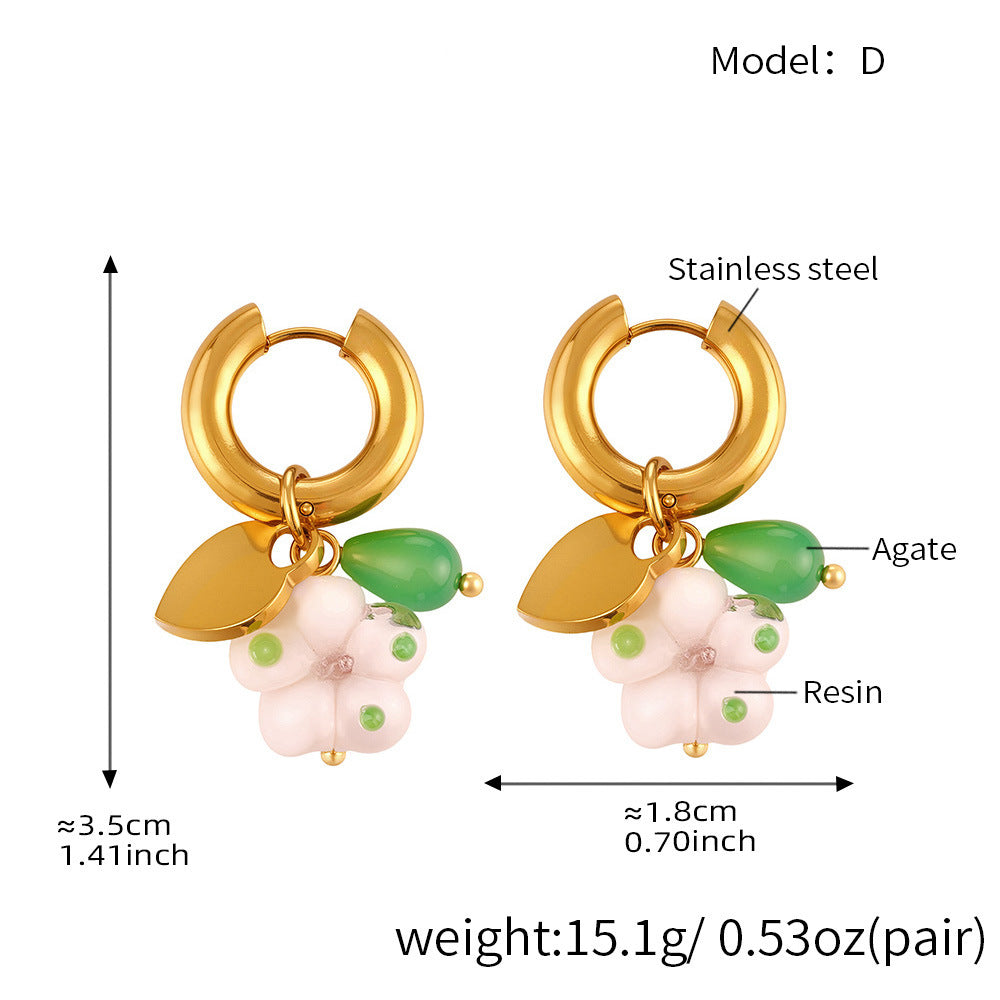 Fruit Flower Charm Hoop Earrings — dimensions and size reference 09