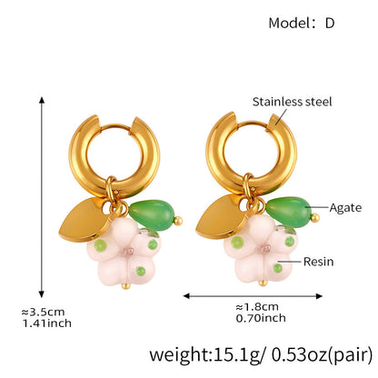 Fruit Flower Charm Hoop Earrings — dimensions and size reference 09