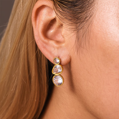 Three Stone Drop Earrings — flat lay 02