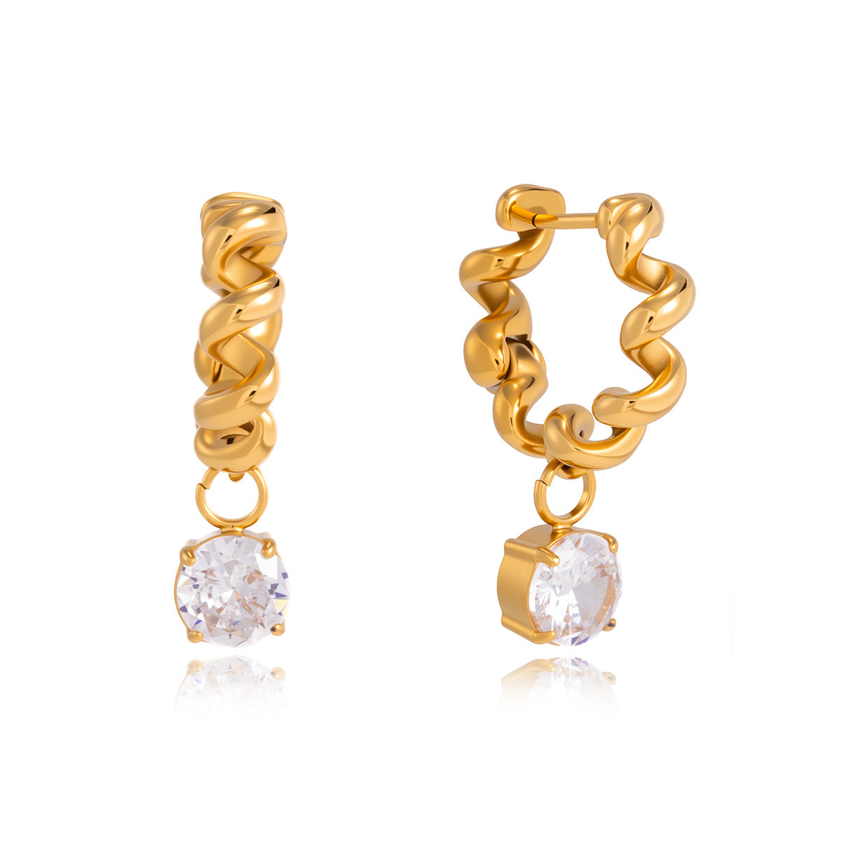 Chain Link Zircon Drop Earrings — design overview 05