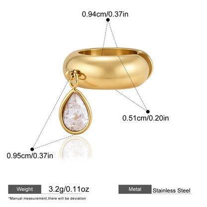 Gold-Tone Zircon Drop Ear Cuffs — dimensions and size reference 09