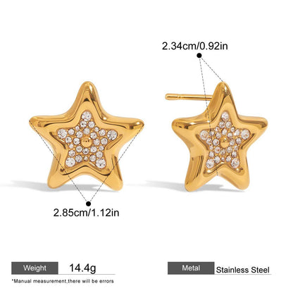 Star and Sculptural Earrings — dimensions and size reference 03